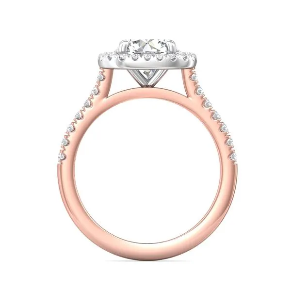 FlyerFit Micropave Halo 18K Pink Gold Shank And White Gold Top Engagement Ring H-I SI1 Image 3 Valentine's Fine Jewelry Dallas, PA