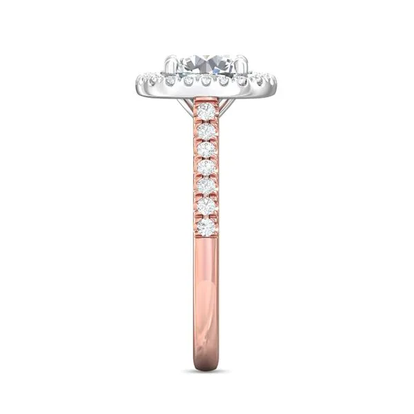 FlyerFit Micropave Halo 18K Pink Gold Shank And White Gold Top Engagement Ring H-I SI1 Image 4 Valentine's Fine Jewelry Dallas, PA