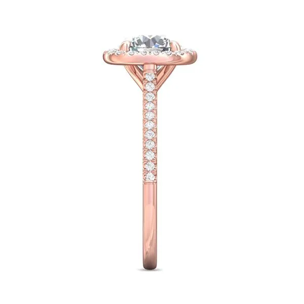 FlyerFit Micropave Halo 18K Pink Gold Engagement Ring H-I SI2 Image 4 Valentine's Fine Jewelry Dallas, PA