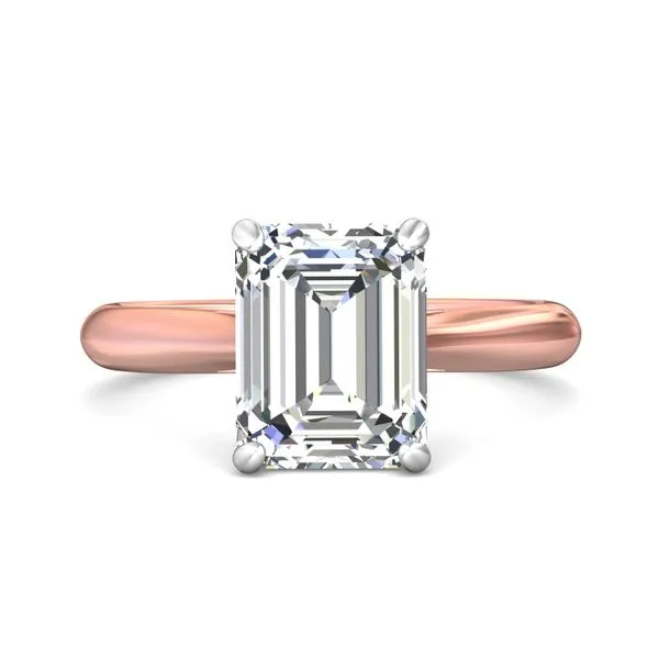 FlyerFit Solitaire 14K Pink Gold Shank And White Gold Top Engagement Ring Valentine's Fine Jewelry Dallas, PA