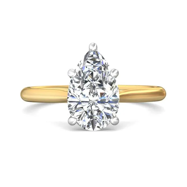 FlyerFit Solitaire 14K Yellow Gold Shank And Platinum Top Engagement Ring Valentine's Fine Jewelry Dallas, PA