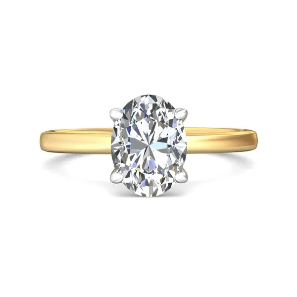 FlyerFit Solitaire 18K Yellow Gold Shank And White Gold Top Engagement Ring Valentine's Fine Jewelry Dallas, PA