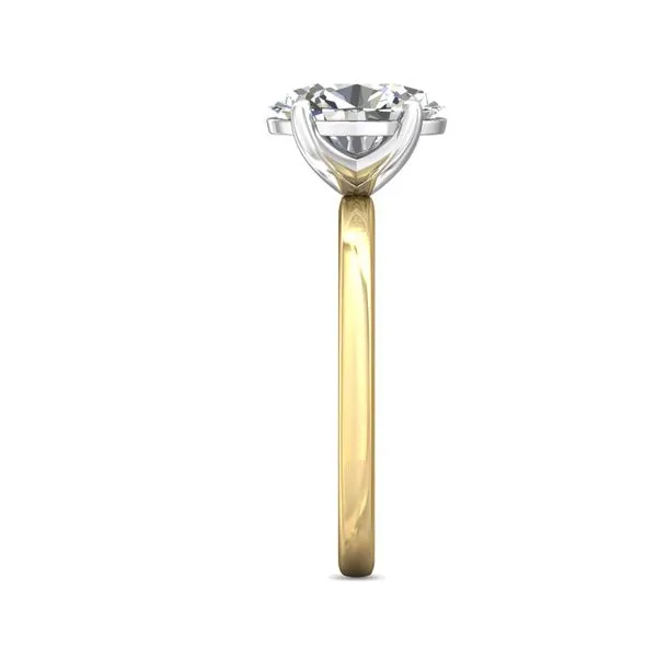 FlyerFit Solitaire 18K Yellow Gold Shank And White Gold Top Engagement Ring Image 4 Valentine's Fine Jewelry Dallas, PA