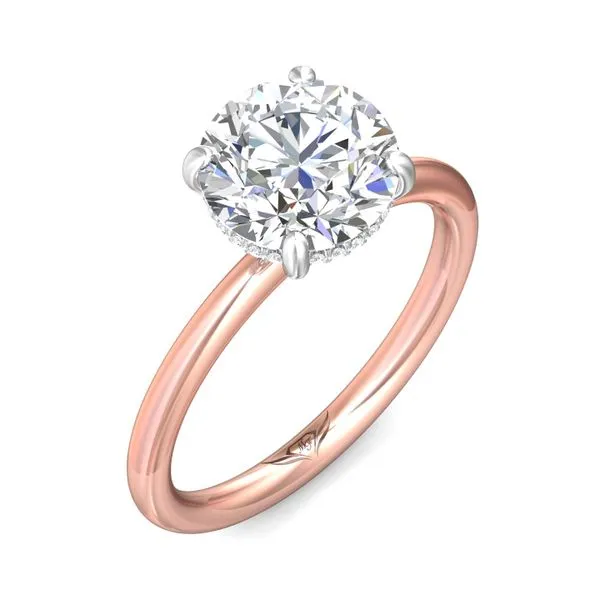 FlyerFit Solitaire 14K Pink Gold Shank And White Gold Top Engagement Ring H-I SI1 Image 5 Valentine's Fine Jewelry Dallas, PA