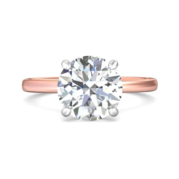 FlyerFit Solitaire 18K Pink Gold Shank And White Gold Top Engagement Ring H-I SI1 Valentine's Fine Jewelry Dallas, PA