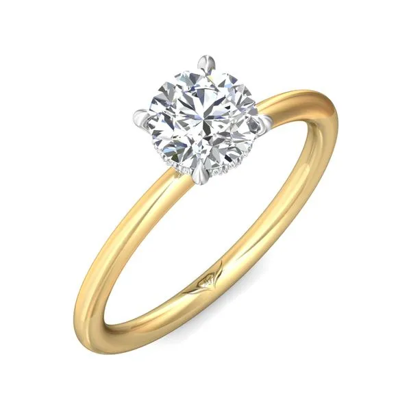 FlyerFit Solitaire 14K Yellow Gold Shank And Platinum Top Engagement Ring G-H VS2-SI1 Image 5 Diamond Source Jewelers Greenwood Village, CO