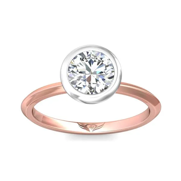 FlyerFit Solitaire 18K Pink Gold Shank And White Gold Top Engagement Ring Image 2 Valentine's Fine Jewelry Dallas, PA