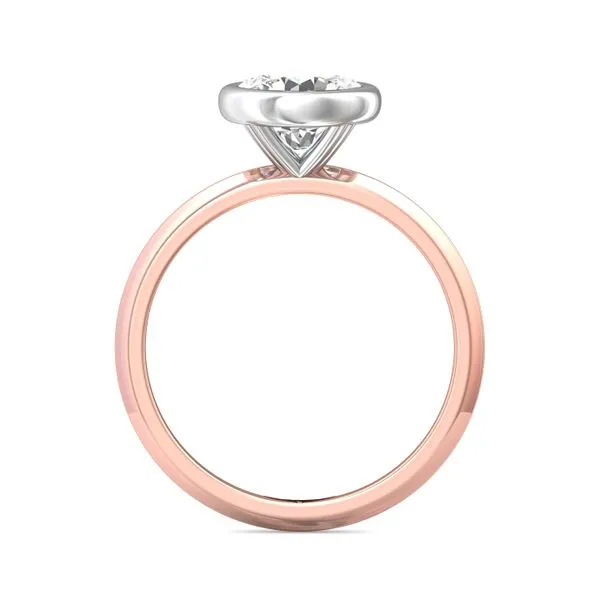 FlyerFit Solitaire 18K Pink Gold Shank And White Gold Top Engagement Ring Image 3 Valentine's Fine Jewelry Dallas, PA