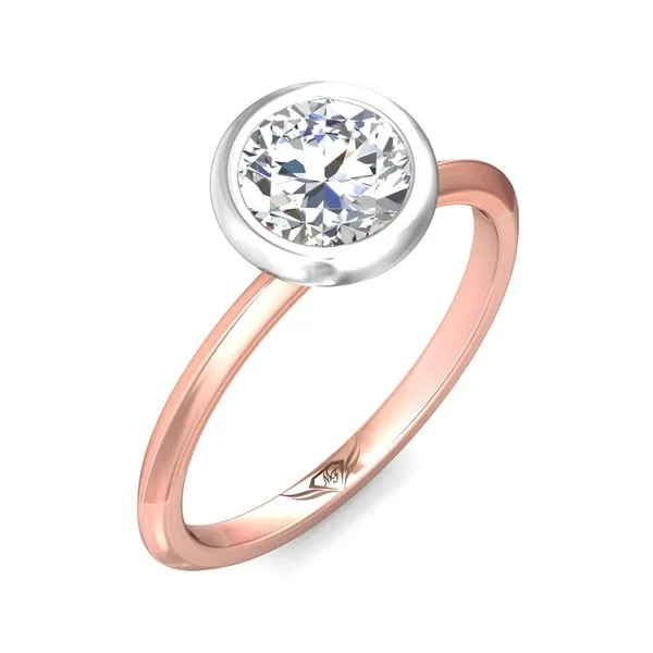 FlyerFit Solitaire 18K Pink Gold Shank And White Gold Top Engagement Ring Image 5 Valentine's Fine Jewelry Dallas, PA