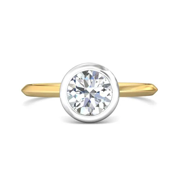 FlyerFit Solitaire 18K Yellow Gold Shank And White Gold Top Engagement Ring Valentine's Fine Jewelry Dallas, PA