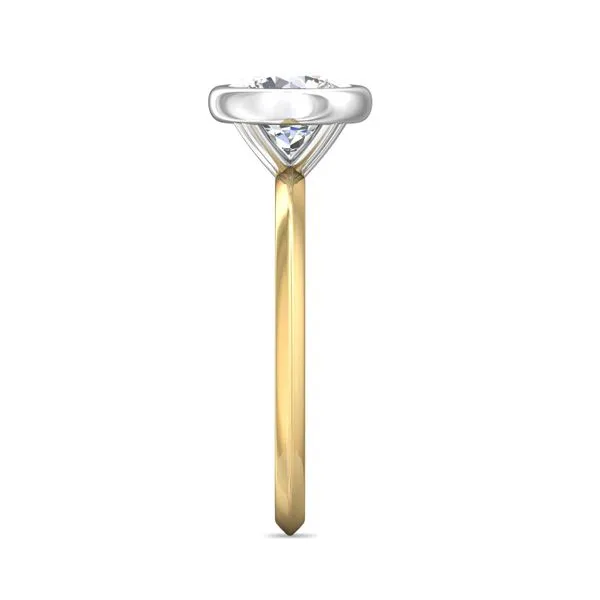 FlyerFit Solitaire 18K Yellow Gold Shank And White Gold Top Engagement Ring Image 4 Valentine's Fine Jewelry Dallas, PA