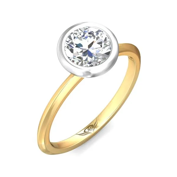 FlyerFit Solitaire 18K Yellow Gold Shank And White Gold Top Engagement Ring Image 5 Valentine's Fine Jewelry Dallas, PA