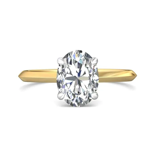 FlyerFit Solitaire 18K Yellow Gold Shank And White Gold Top Engagement Ring Valentine's Fine Jewelry Dallas, PA