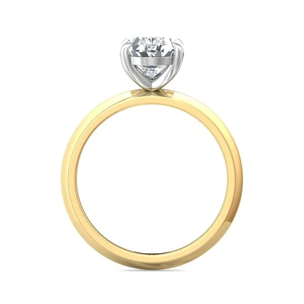 FlyerFit Solitaire 18K Yellow Gold Shank And White Gold Top Engagement Ring Image 3 Valentine's Fine Jewelry Dallas, PA