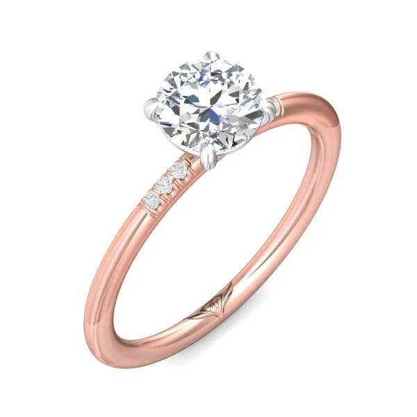 FlyerFit Solitaire 18K Pink Gold Shank And White Gold Top Engagement Ring H-I SI1 Image 5 Valentine's Fine Jewelry Dallas, PA