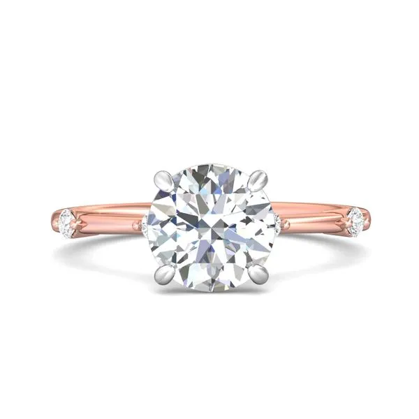 FlyerFit Channel/Shared Prong 18K Pink Gold Shank And White Gold Top Engagement Ring G-H VS2-SI1 Valentine's Fine Jewelry Dallas, PA