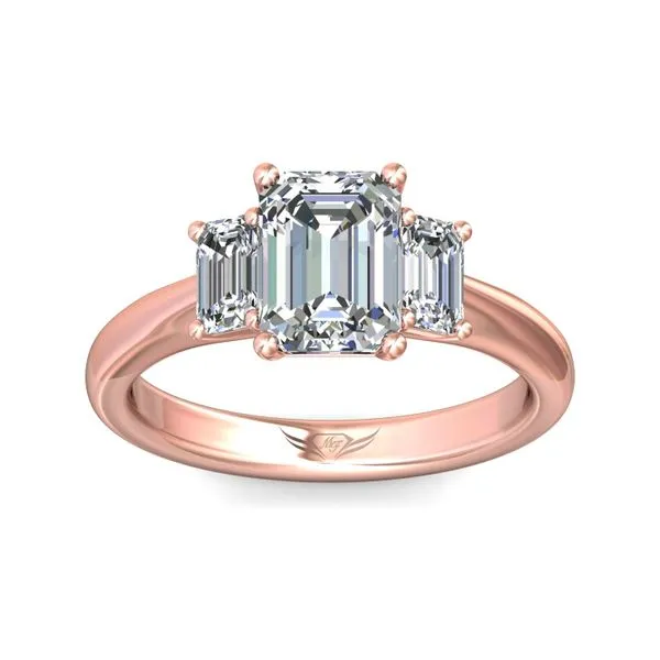 FlyerFit Three Stone 18K Pink Gold Engagement Ring G-H VS2-SI1 Image 2 Valentine's Fine Jewelry Dallas, PA