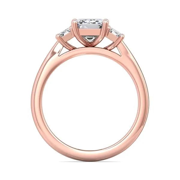 FlyerFit Three Stone 18K Pink Gold Engagement Ring G-H VS2-SI1 Image 3 Valentine's Fine Jewelry Dallas, PA