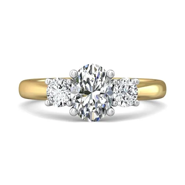 FlyerFit Three Stone 14K Yellow and 14K White Gold Engagement Ring H-I SI1 Diamond Source Jewelers Greenwood Village, CO