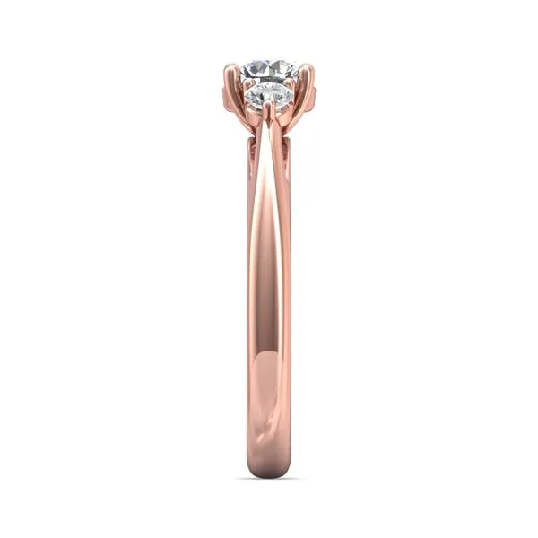 FlyerFit Three Stone 18K Pink Gold Engagement Ring G-H VS2-SI1 Image 4 Valentine's Fine Jewelry Dallas, PA