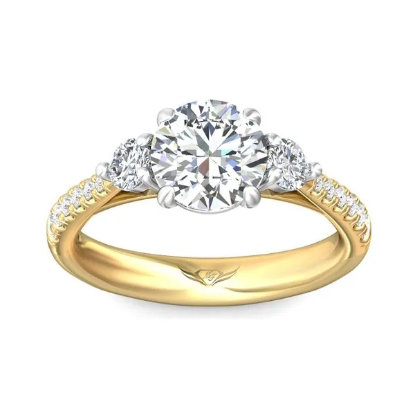 FlyerFit Three Stone 14K Yellow and 14K White Gold Engagement Ring H-I SI1 Image 2 Valentine's Fine Jewelry Dallas, PA