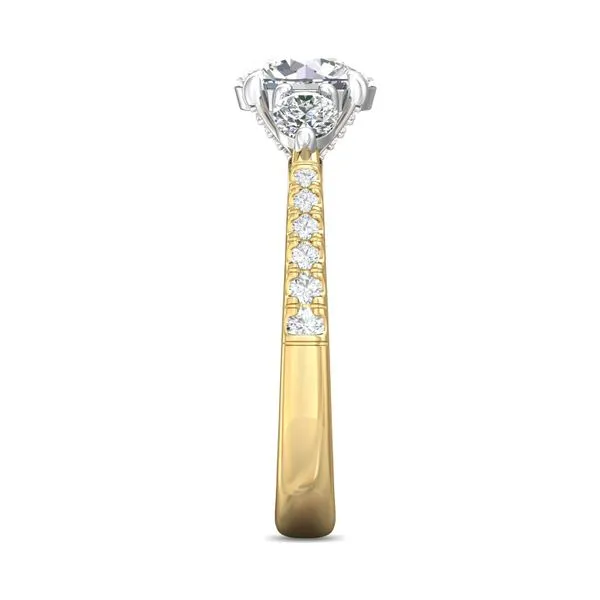 FlyerFit Three Stone 14K Yellow and 14K White Gold Engagement Ring H-I SI1 Image 4 Valentine's Fine Jewelry Dallas, PA