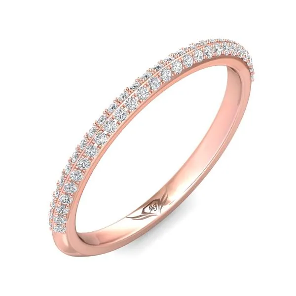 FlyerFit Micropave 18K Pink Gold Wedding Band H-I SI2 Image 5 Becky Beauchine Kulka Diamonds and Fine Jewelry Okemos, MI