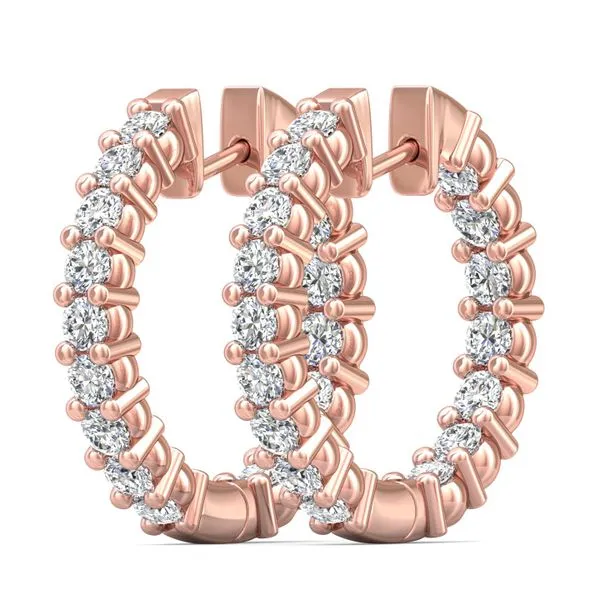 Martin Flyer Classic Diamond Earrings 18K Pink Gold Earring H-I I1 Image 2 Valentine's Fine Jewelry Dallas, PA