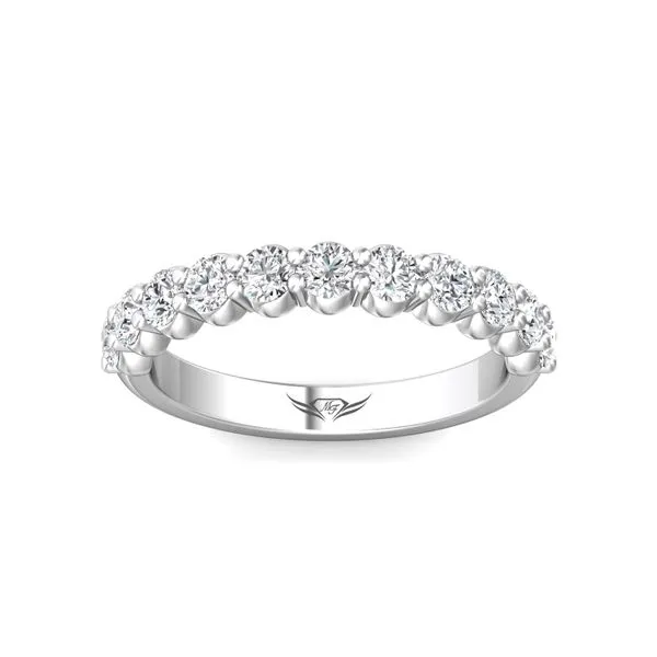 FlyerFit Channel/Shared Prong Platinum Wedding Band H-I SI1 Image 2 Valentine's Fine Jewelry Dallas, PA