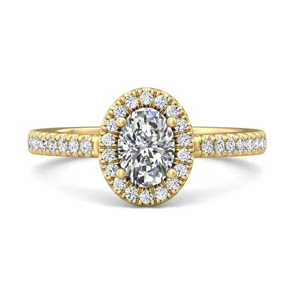 FlyerFit Micropave Halo 14K Yellow Gold Engagement Ring H-I SI2 Diamond Source Jewelers Greenwood Village, CO
