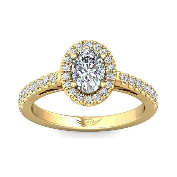 FlyerFit Micropave Halo 14K Yellow Gold Engagement Ring H-I SI2 Image 2 Diamond Source Jewelers Greenwood Village, CO