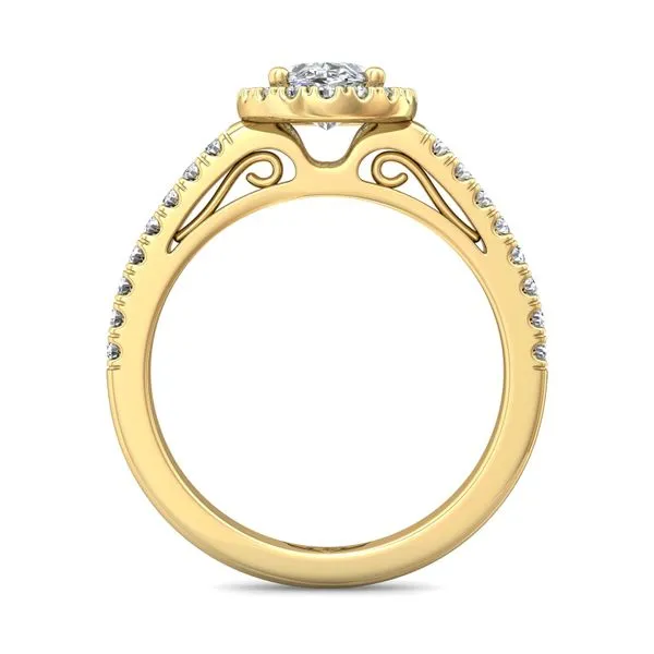 FlyerFit Micropave Halo 14K Yellow Gold Engagement Ring H-I SI2 Image 3 Diamond Source Jewelers Greenwood Village, CO