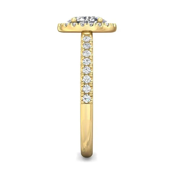 FlyerFit Micropave Halo 14K Yellow Gold Engagement Ring H-I SI2 Image 4 Diamond Source Jewelers Greenwood Village, CO