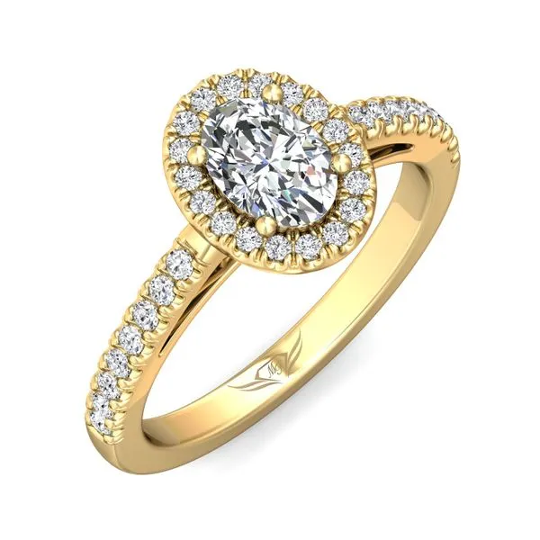 FlyerFit Micropave Halo 14K Yellow Gold Engagement Ring H-I SI2 Image 5 Diamond Source Jewelers Greenwood Village, CO