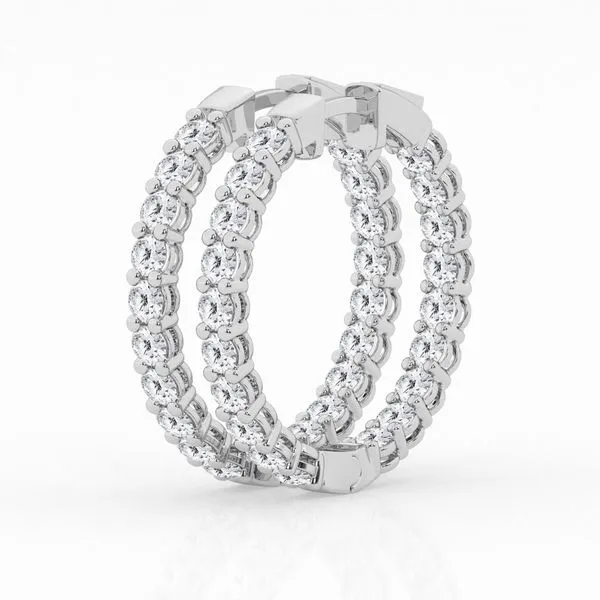 14K White Gold Hoop Earrings Image 2 Richard's Jewelry Berne, IN