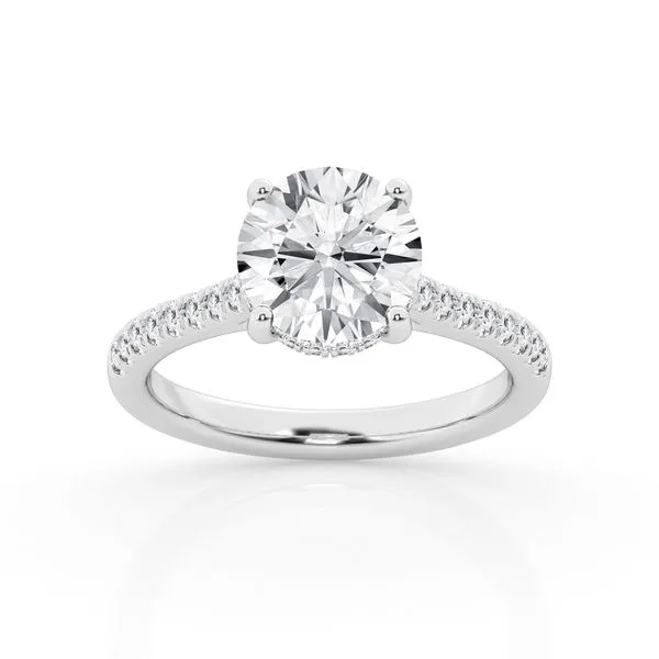 14K White Gold Halo Engagement Ring Image 2 Ellsworth Jewelers Ellsworth, ME