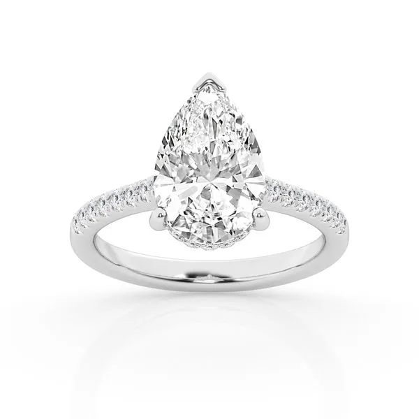 14K White Gold Halo Engagement Ring Image 2 Richard's Jewelry Berne, IN