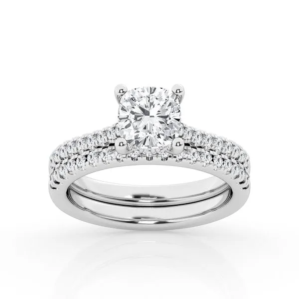 14K White Gold Halo Engagement Ring Ellsworth Jewelers Ellsworth, ME