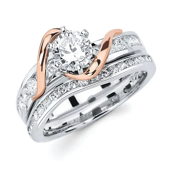 14k White & Rose Gold Bridal Set Nesemann's Diamond Center Plymouth, WI