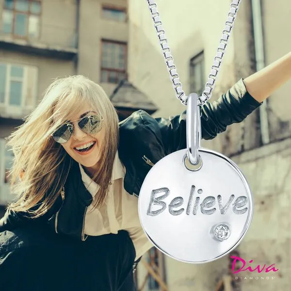 Sterling Silver Diamond Pendant Image 2 Richard's Jewelry Berne, IN