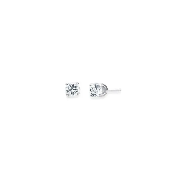 14k Yellow Gold Solitaire Earrings Pfaff Jewelers Grandville, MI