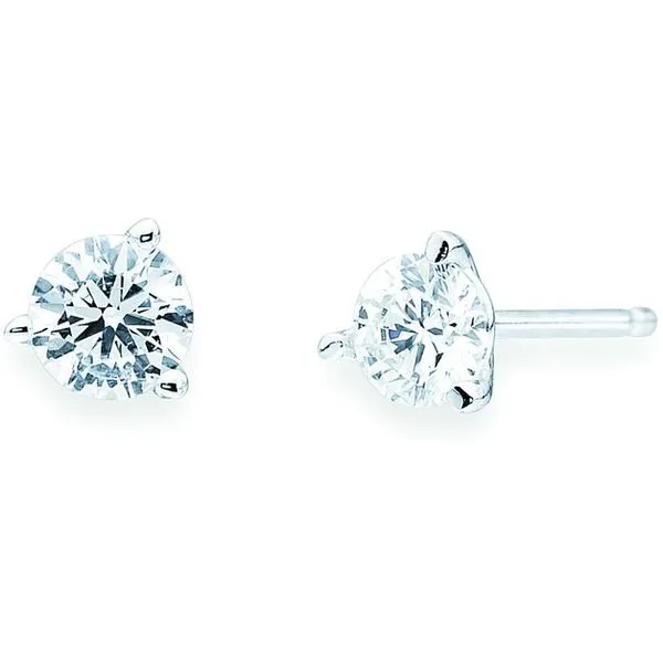14k White Gold Solitaire Earrings McCoy Jewelers Bartlesville, OK