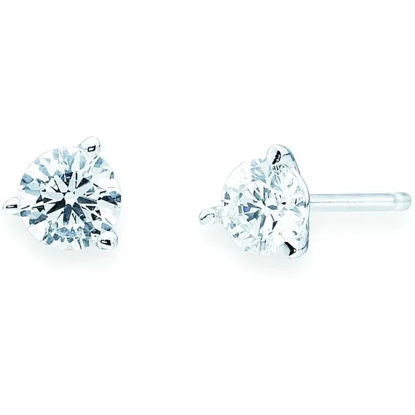 14k White Gold Solitaire Earrings Engelbert's Jewelers, Inc. Rome, NY