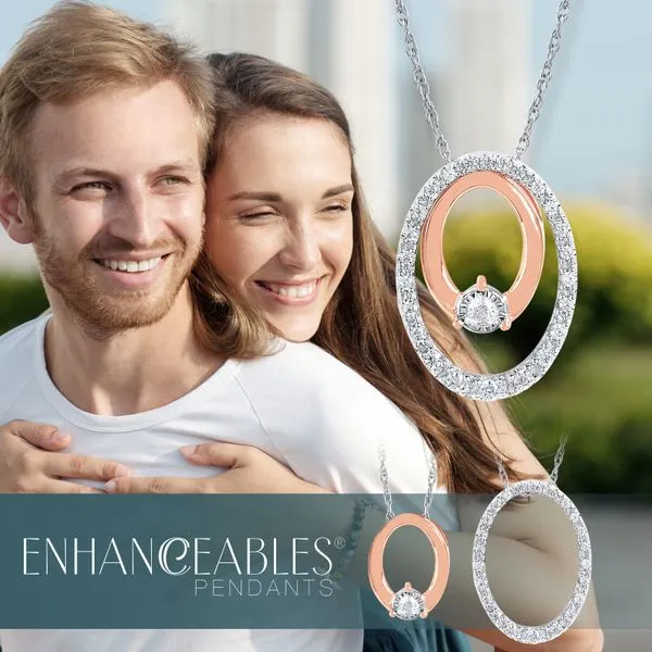 10k White & Rose Gold Pendant Image 3 Scirto's Jewelry Lockport, NY