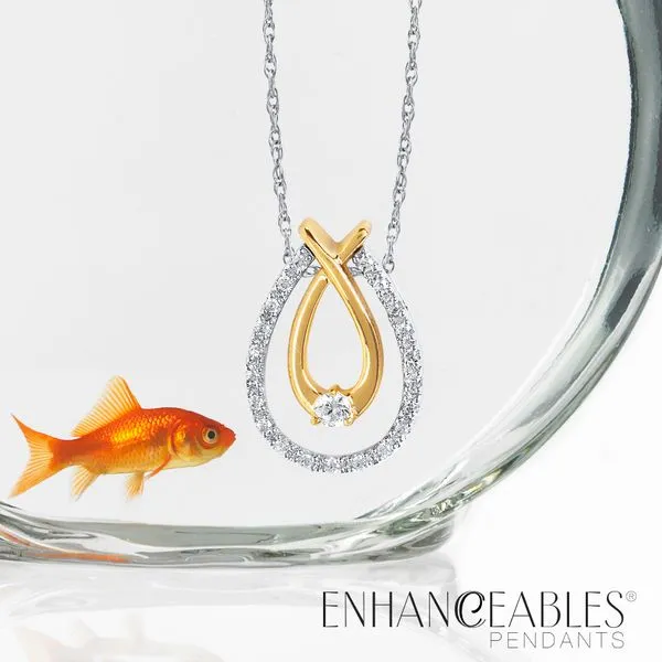 10k White & Yellow Gold Pendant Image 3 McCoy Jewelers Bartlesville, OK