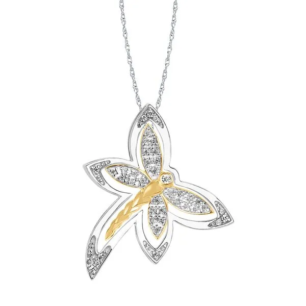 10k White & Yellow Gold Pendant Image 4 Nesemann's Diamond Center Plymouth, WI