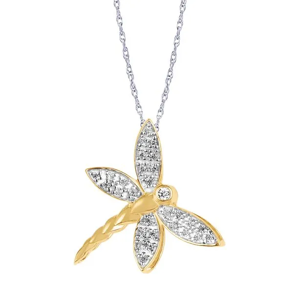 10k White & Yellow Gold Pendant Image 5 Nesemann's Diamond Center Plymouth, WI