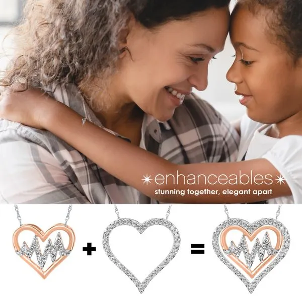 10k White & Rose Gold Pendant Image 3 Pfaff Jewelers Grandville, MI