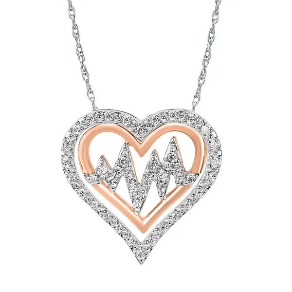 10k White & Rose Gold Pendant Image 4 Pfaff Jewelers Grandville, MI