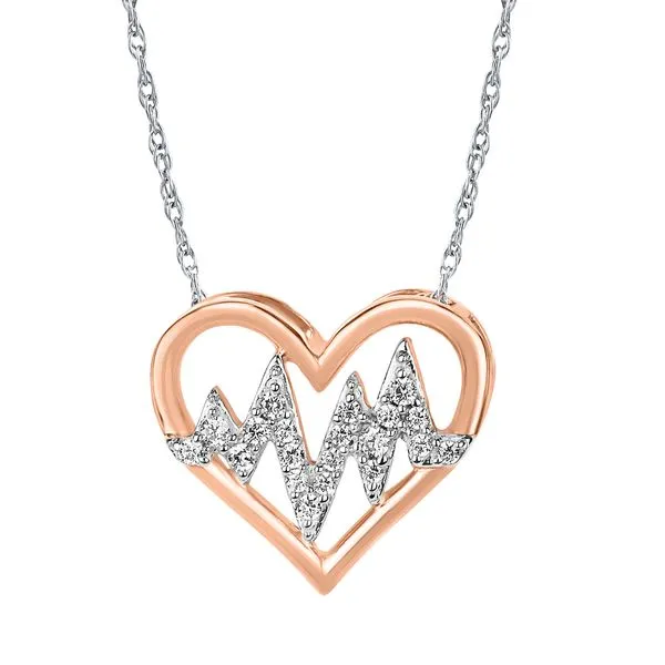 10k White & Rose Gold Pendant Image 5 Pfaff Jewelers Grandville, MI